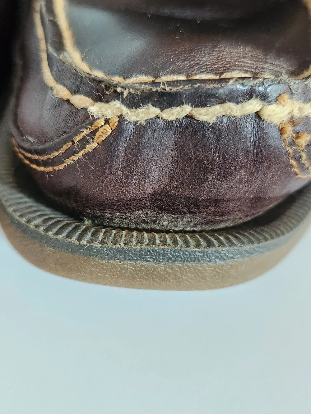 Sperry Dark Brown Leather Lace Up Loafers Boat Shoes Size 8.5 Flaw